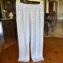 kim rogers Pajama Top Pants Set Cotton Blue White Print Womens Small  Photo 10