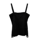 Coldwater Creek  90s Vintage Square Neck Black Lace Tank Small Photo 2