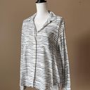 Velvet Heart  | Striped Split Hem Button Down Top Sz M Photo 3