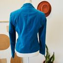 Vintage Blue  Velvet Fitted Triple Embellished Button Spring Blazer Photo 1