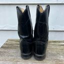 Justin Boots Vintage 80s  Roper Black Pull On Leather Cowgirl Western 7 1/2 B Photo 3