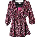 Isabel Maternity  Top Womens XXL Black Floral V Neck Floral Chiffon Top NEW Photo 0