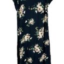 J.Jill  Womens Beachy Vacation Floral Printed V-Neck Midi Dress Size L Black Photo 0