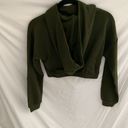 Naked Wardrobe : Olive Green Athleisure Cropped hooded sweatshirt- size XS Photo 5