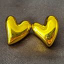 Boutique Large 3D Sunny Yellow Metallic Stud Earrings Photo 1