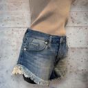 Mossimo Denim  jean shorts size 6 crochet accent Photo 4