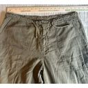 United Colors Of Benetton Benetton Flat Front Wide Leg Linen/Cotton Army Green Pants Womens Size XL Photo 2