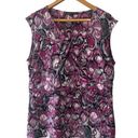 Preston & York  Hot Pink Gray & Black Sleeveless Tank Blouse Size XL Photo 0