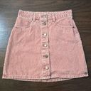 Roxy  light pink corduroy button down mini skirt size XS Photo 1