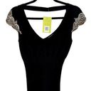 Tracy Reese  Cap Sleeve Embellished Sequin Stretch Top Blouse Black Women's Small Photo 0