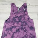 American Apparel NWOT  50/50 Custom Purple Bleach Tie Dye Crinkle Tank Top Medium Photo 2