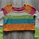 Wild Fable Colorful Striped Crop Top Sweater Photo 1