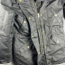 J.Crew  Perfect Winter Parka Jacket Waxed Canvas Hooded Black Womens XS Photo 2