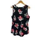 LuLaRoe  Black & Red Floral Print Sleeveless Summer Top Size XL Photo 1