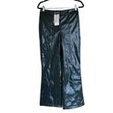 7 For All Mankind NWT  Green Faux Leather Shiny Wide Leg Pant Hunter Green Photo 1