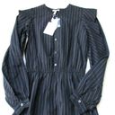 Joie NWT  Rasheda in Caviar Black Pinstripe Stripe Assymetrical Shirt Dress XXS Photo 3