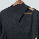 ASTR  Sweater Mock Neck Black Shoulder Cutout NWT Small Photo 2