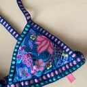 Victoria's Secret Y2k Victoria’s Secret multicolored crochet trim paisley triangle bikini top  Photo 2