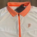 Polo Prince half zip tennis  white and orange short sleeve collared shirt M/L Photo 3