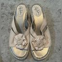 Life Stride NWB  Womens Floral Wedge Slide Size 9 Beige Photo 1