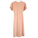 Mimi Chica  Peach Orange Tie Front Button Down Midi Dress - Size Small Photo 1