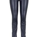 The Row  Navy Blue Stretch Leather Moto Leggings Photo 3