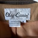 Oleg Cassini  💯 Wool Long Tan Blazer Jacket Size 8 Photo 5