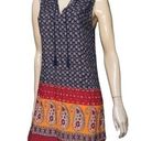 Beach Lunch Lounge Women’s Size S Indigo Blue Red Orange Tassel Saffi Tank Dress Photo 0