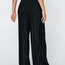 Nasty Gal  High Waisted Black Wide Leg Plisse Pants 4 Photo 0