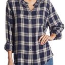 Faherty lakeridge blue Nantucket plaid long sleeve button up with Ruffle accents Photo 0