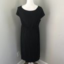 Isabel Maternity  by Ingrid Short Sleeve Cross Front Nursing Black Dress Large Photo 3