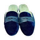 Birdies  The Phoebe Velvet Loafer Mules in Navy Photo 8