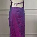 Vintage 90s Magazine 2pc Silk Iridescent Halter Top Maxi Skirt Magenta Purple S Photo 1