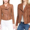 Marc New York Andrew  Leather Moto Jacket Chic Felix Whiskey Brown Womens Large Photo 1