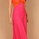 Petal and Pup  Rosetta Fuchsia & Orange Colorblock Strapless Cut Out Midi Dress 0 Photo 4