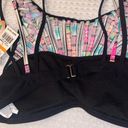 Hobie NWT!  Bright Neon Multicolor Bikini Top Swim Photo 6