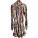 Rococo  Sand Floral Print Long Sleeve Wrap Mini Dress Size Medium Photo 11