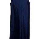 Vince NWT  XS Asymmetrical Crinkled Satin Sleeveless Midi Dress Ink Dark Navy Photo 3