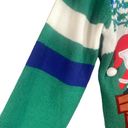 Holiday Time  Green Multicolor Christmas Santa Ugly Knit Sweater Women Sz XXL Photo 4