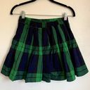 Aerie NWT  Pleated Plaid Mini Skirt in Green Blue Photo 2