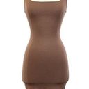 Naked Wardrobe  Womens Small Bodycon Stretchy Mini Dress Mocha Brown Club Party Photo 0