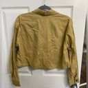 FAVLUX Women’s Mustard Yellow  Cropped Shirt Jacket Button Up Medium NWT Photo 3