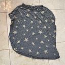 The Comfy Rae Mode Gray Oversized Star Blouse One Size Photo 0