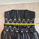 White House | Black Market  Strapless Lace Tulle Black Gold Midi Womens Size 12 Photo 10