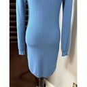 L'Agence  Womens Sweater Dress Blue Stretch Jewel Neck Long Sleeve Ribbed S New Photo 3