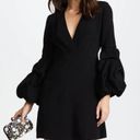 Alexis  Fia Plunging Black Balloon Ruffle Long Sleeve Dress Photo 2