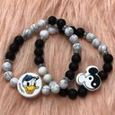 Disney Donald Duck & Mickey Yin Yang Lava Bead Friendship Bracelet Set Photo 0