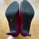 Unisa Faux Suede Un Saffyre Peep Toe Heeled Booties, Red Wine/Berry, Size 8M Photo 8