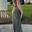 Sparkly Gold and Black Formal Dress Slit Photo 2