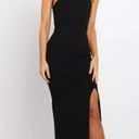 Petal and Pup  Zahra Black Midi Side Slit Dress 6 Photo 1